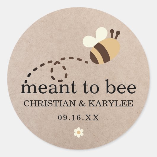 Rustic Meant to bee Wedding Ronde Sticker (Voorkant)