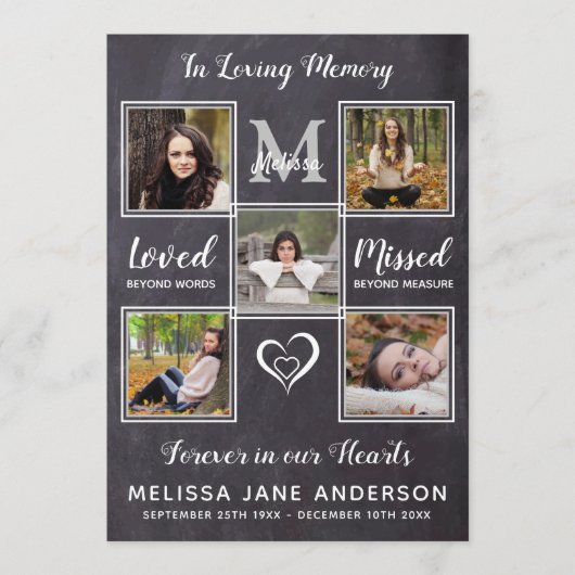 Rustic Memorial 5 Foto's Order of Service Funeral Programma (Voorkant)