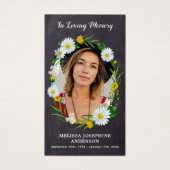 Rustic Memorial Floral Photo Funeral Prayer Card (Devant)