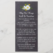 Rustic Memorial Foto Floral Funeral Prayer Kaart B (Achterkant)