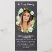 Rustic Memorial Foto Floral Funeral Prayer Kaart B (Voorkant)