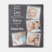 Rustic Memorial Herdenking Foto Collage Fleece Deken (Voorkant)