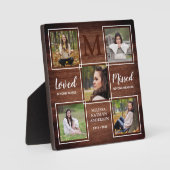 Rustic Memorial Herdenking Foto Collage Keepslag Fotoplaat (Voorkant)