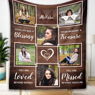 Rustic Memorial Herdenking Foto Keepslag Fleece Deken