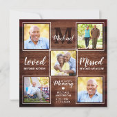 Rustic Memorial Photo Collage Keepomwille Funeral Bedankkaart (Voorkant)