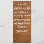 Rustic Memorial Photo Leather Funeral Prayer Kaart (Achterkant)