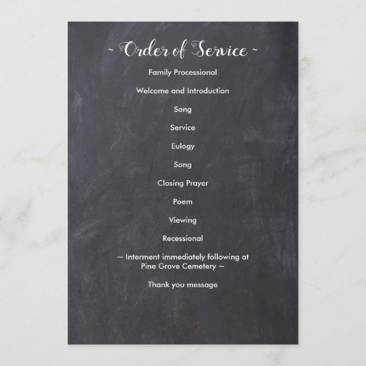 Rustic Memorial Photo Order of Service Funeral Programma (Achterkant)