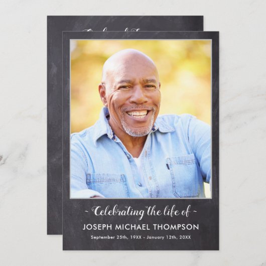 Rustic Memorial Photo Order of Service Funeral Programma (Voorkant / Achterkant)