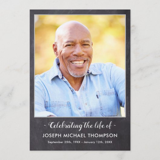 Rustic Memorial Photo Order of Service Funeral Programma (Voorkant)