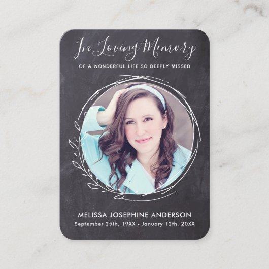 Rustic Memorial Photo Sympathie Funeral Prayer Kaa Contactkaartje (Voorkant)