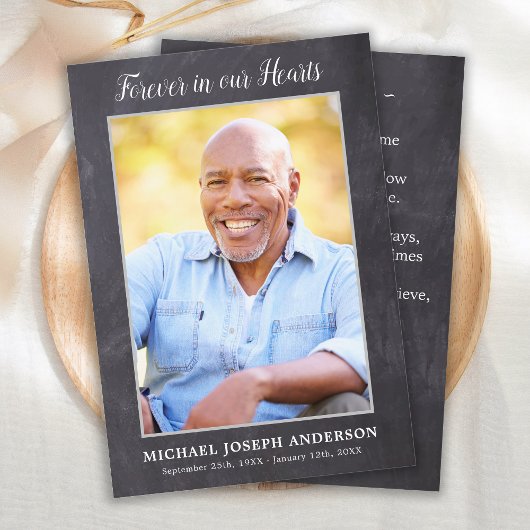 Rustic Memorial Photo Sympathy Carte de prière Fun