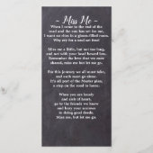 Rustic Memorial Poem Funeral Bladwijzer Kaart (Achterkant)