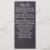 Rustic Memorial Poem Sympathie Funeral Prayer Kaar Menu (Achterkant)