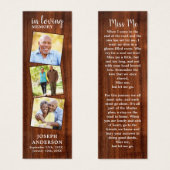 Rustic Memorial Poème 3 Photo Signet funéraire (Devant & derrière)