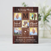 Rustic Memorial Sympathie Foto Collage Funeral Bedankkaart (Staand voorkant)