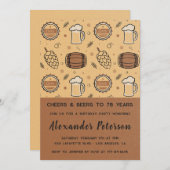 Rustic Men Beer 78e anniversaire invitations (Devant / Derrière)