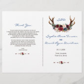 Rustic Merlot Marine Floral Antlers Programme de m (Devant)