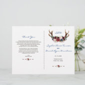 Rustic Merlot Marine Floral Antlers Programme de m (Debout devant)