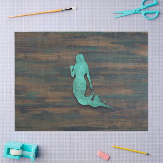 Rustic Mermaid (Blauwgroen) Tissuepapier (Craft)