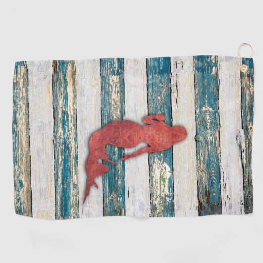 Rustic Mermaid (rood) Golfhanddoek (Horizontaal)