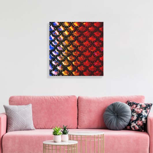 Rustic Mermaid Scales Canvas Afdruk (Insitu (Woonkamer))