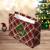 Rustic Merry Christmas Bell Red Green Gingham Groot Cadeauzakje