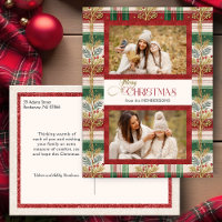 Rustic Merry Christmas Botanical Plaid 2 Foto