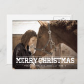 RUSTIC MERRY CHRISTMAS FOTO BRIEFKAART (Voorkant / Achterkant)