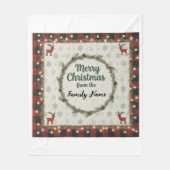 Rustic Merry Christmas Personalized Holiday  Fleece Deken (Voorkant)