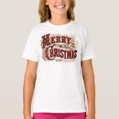 Rustic Merry Christmas  T-shirt (Voorkant)