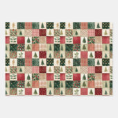 Rustic Merry Christmas Tree Holiday Wrapping Paper (Voorkant)
