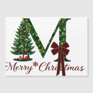 Rustic Merry Christmas Tree Magnetische Kaart