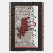 Rustic Merry Christmoose! 2-Throw Blanket Deken (Voorkant Verticaal)