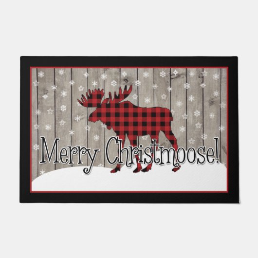 Rustic Merry Christmoose! Deurklep Deurmat (Voorkant)