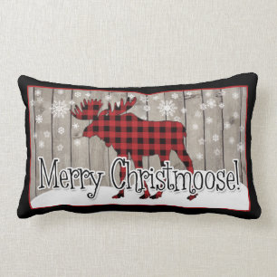 Rustic Merry Christmoose Lumbar Pillow Kussen