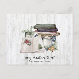 Rustic Merry kerst Greenery Simple Feestdagenkaart