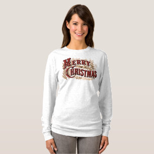 Rustic Merry kerst Longsleeve T-Shirt