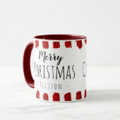 Rustic Merry kerst - Mok voor aangepaste kerstnaam (Voorkant links)