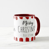 Rustic Merry kerst - Mok voor aangepaste kerstnaam (Voorkant rechts)