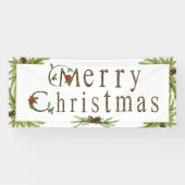Rustic Merry-kerstbanner Spandoek (Horizontaal)