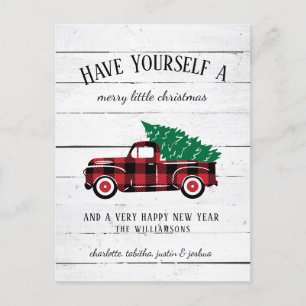 Rustic Merry kerstboom  Red Truck Kaart