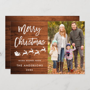 Rustic Merry-kerstfotokaart Kaart
