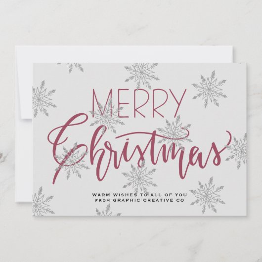 Rustic Merry-kerstscript bedrijf Feestdagenkaart (Voorkant)