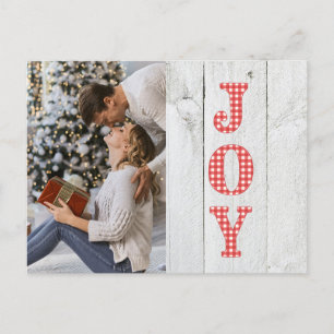 Rustic Merry Kersttypografie Foto Holiday Feestdagenkaart