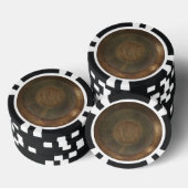 Rustic metal W monogram poker chip (Opstapeling)