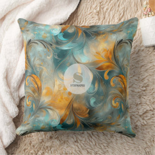 Rustic Metallic Paisley Abstract --geïnspireerd Kussen