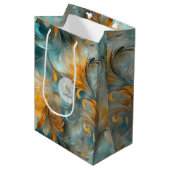 Rustic Metallic Paisley Abstract --geïnspireerd Medium Cadeauzakje (Voorkant Gekanteld)