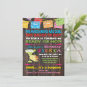 Rustic Mexican Fiesta Birthday Party Invitation Kaart (Staand voorkant)