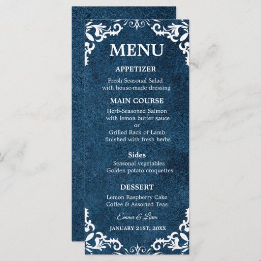 Rustic Mexican Wedding Menu Card (Devant / Derrière)