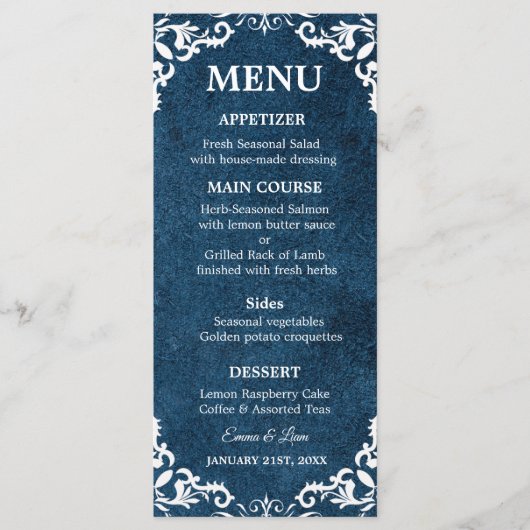 Rustic Mexican Wedding Menu Card (Devant)